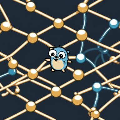 Go Blue Gopher connecting the nodes of a graph in graph theory.