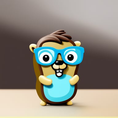 Go Blue Gopher from Denver Colorado with brown hair and square glasses.