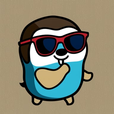 Go Blue Gopher from Denver Colorado with brown hair and square glasses.
