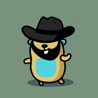 Go Blue Gopher wearing a black cowboy hat.