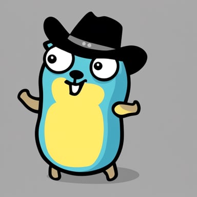 Go Blue Gopher wearing a black cowboy hat.