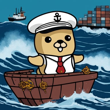 As a sailor on a container ship, Go Blue Gopher navigates through the vast oceans, ensuring the cargo reaches its destination safely.