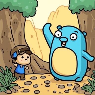 Go Blue Gopher is standing near a big elephant's trunk.