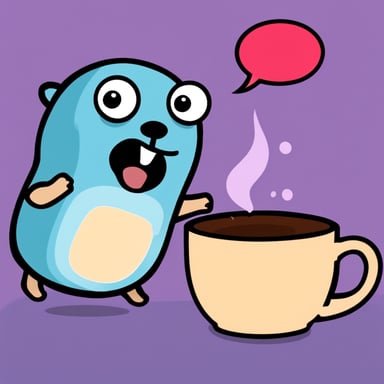 Go Blue Gopher yelling to Java.