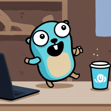 Go Blue Gopher yelling to Java.