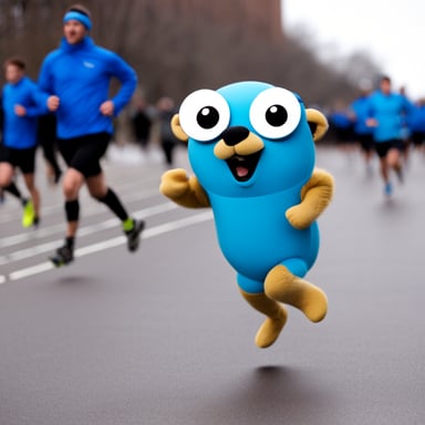 Marathon running go blue gopher