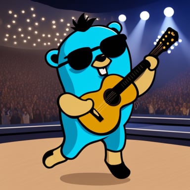 Go Blue Gopher as a rockstar takes the stage, electrifying the audience with an unforgettable performance.