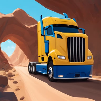 Go blue gopher steering an autonomous long haul truck with a gamepad