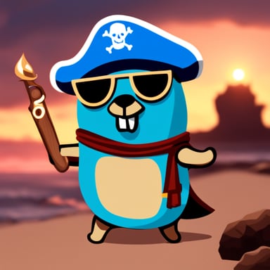 Go Blue Gopher as Blue Pirate Gopher