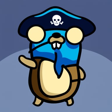 Go Blue Gopher as Blue Pirate Gopher