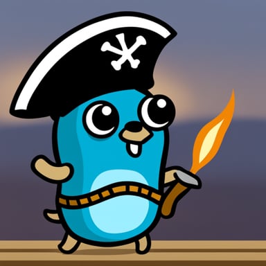 Go Blue Gopher as Blue Pirate Gopher
