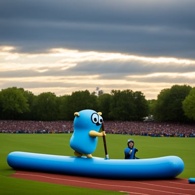 Go Blue Gopher jousting