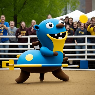 Go Blue Gopher jousting