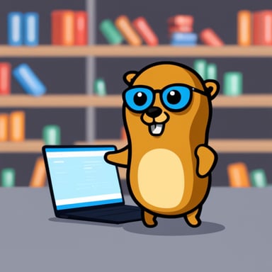 Go blue gopher as confident secure 1Password.