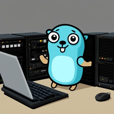 Go blue gopher is eating computer memory.