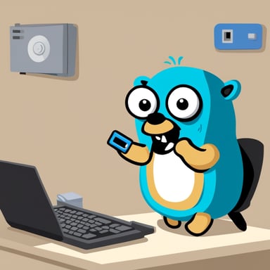 Go blue gopher is eating computer memory.