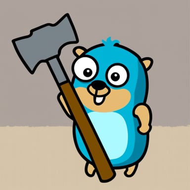 Go blue gopher with a hammer.