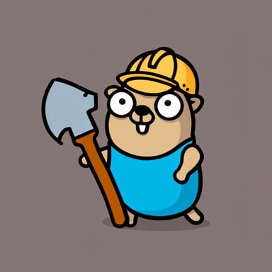 Go blue gopher with a hammer.