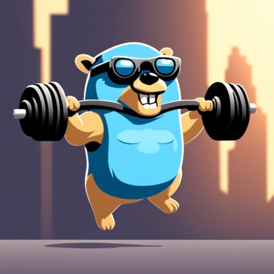 Go Blue Gopher as a bodybuilder.