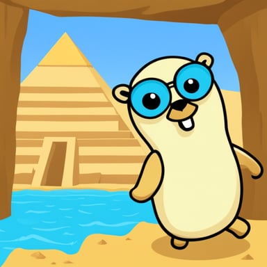 Go Blue Gopher explores the pyramids of Egypt.