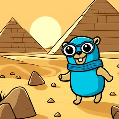 Go Blue Gopher explores the pyramids of Egypt.