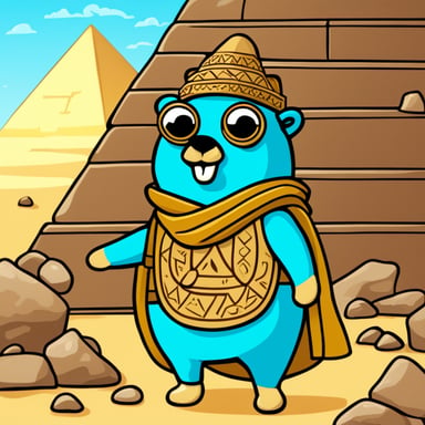 Go Blue Gopher explores the pyramids of Egypt.