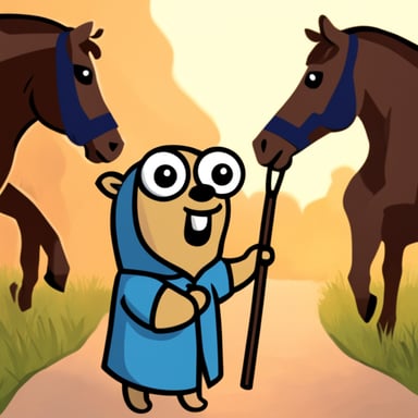 Go Blue Gopher loves horses.