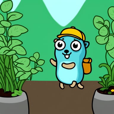 Go Blue Gopher loves plants.