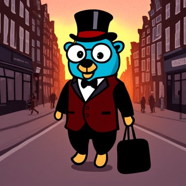 Go Blue Gopher as Tux in Amsterdam.