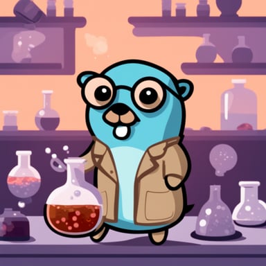 Go Blue Gopher as the stoned scientist in the lab.