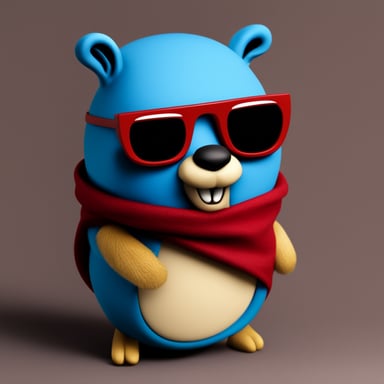 Go Blue Gopher as a red-eyed stoner hacker gopher.