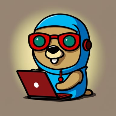Go Blue Gopher as a red-eyed stoner hacker gopher.