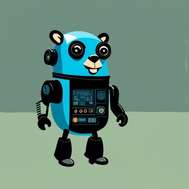 Go Blue Gopher as a robotic cyborg.