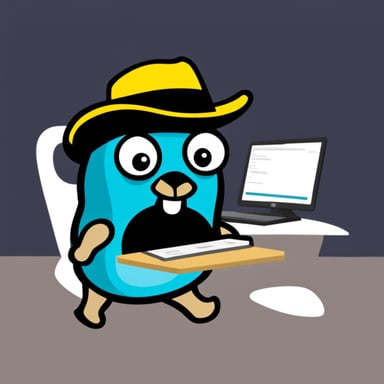 Go Blue Gopher as a blackhat hacker.