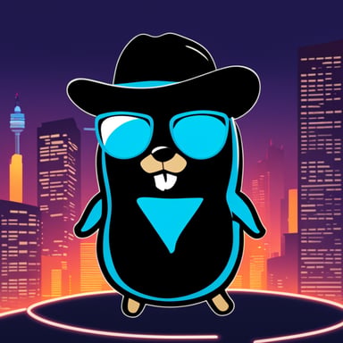 Go Blue Gopher as a blackhat hacker.