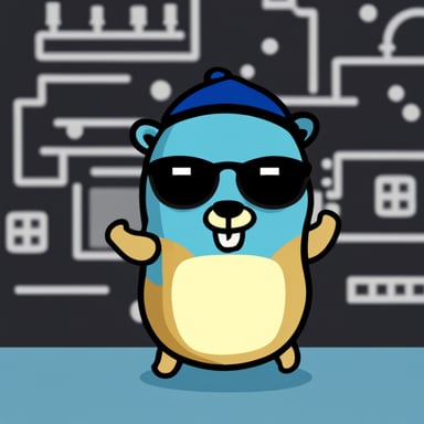 Go Blue Gopher as a hacker.