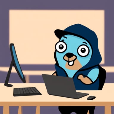 Go Blue Gopher as a hacker.