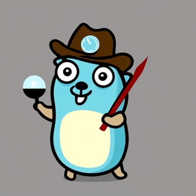 Go Blue Gopher as journalist gopher.