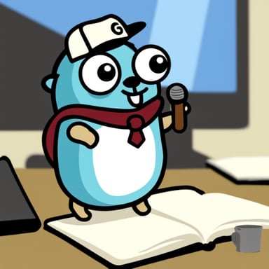 Go Blue Gopher as journalist gopher.