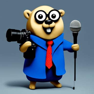 Go Blue Gopher as journalist gopher.