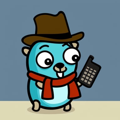 Go Blue Gopher as journalist gopher.