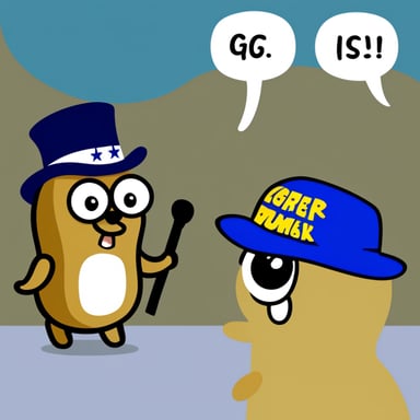 Go Blue Gopher interviewing Trump.