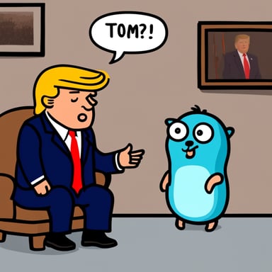 Go Blue Gopher interviewing Trump.