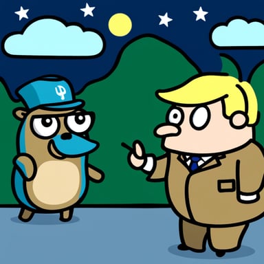 Go Blue Gopher interviewing Trump.