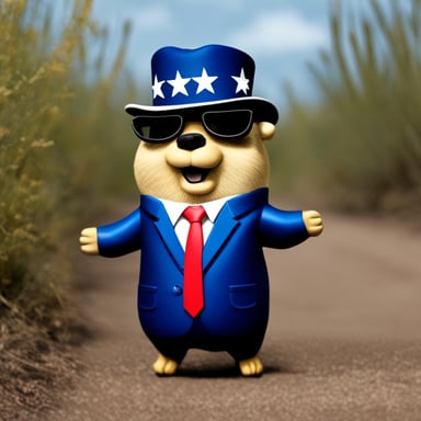 Go blue gopher as hyper realistic trump gopher.