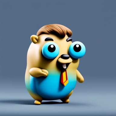 Go blue gopher as hyper realistic trump gopher.