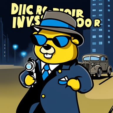 Go Blue Gopher as Dick Tracy, film noir private investigator.