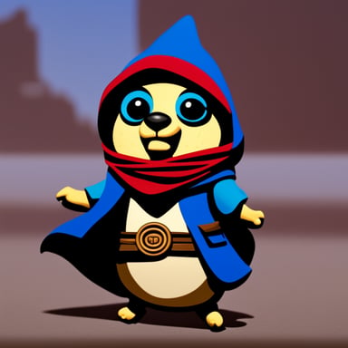 Go Blue Gopher looking like the character of Assassin's Creed video game.