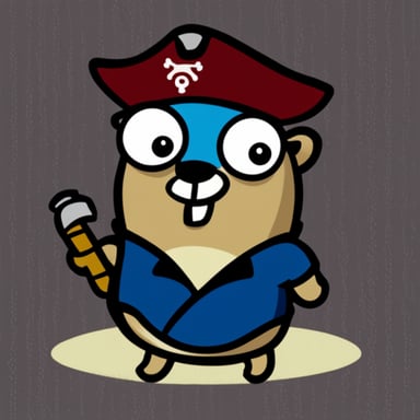 Go Blue Gopher looking like a pirate.