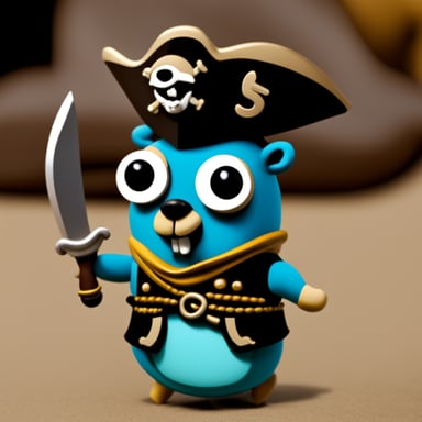 Go Blue Gopher looking like a pirate.